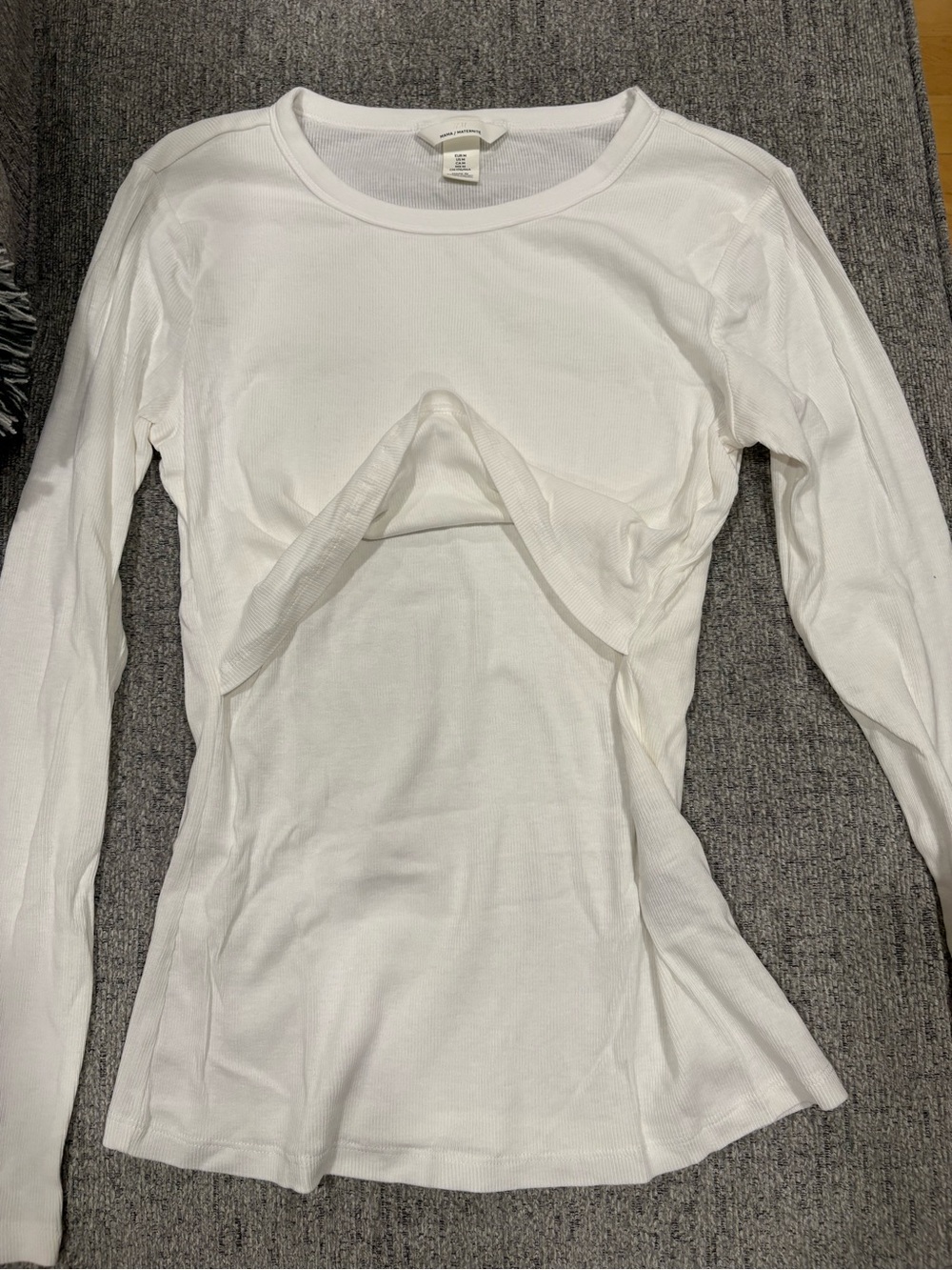 White Long-Sleeve Nursing / Layering Top